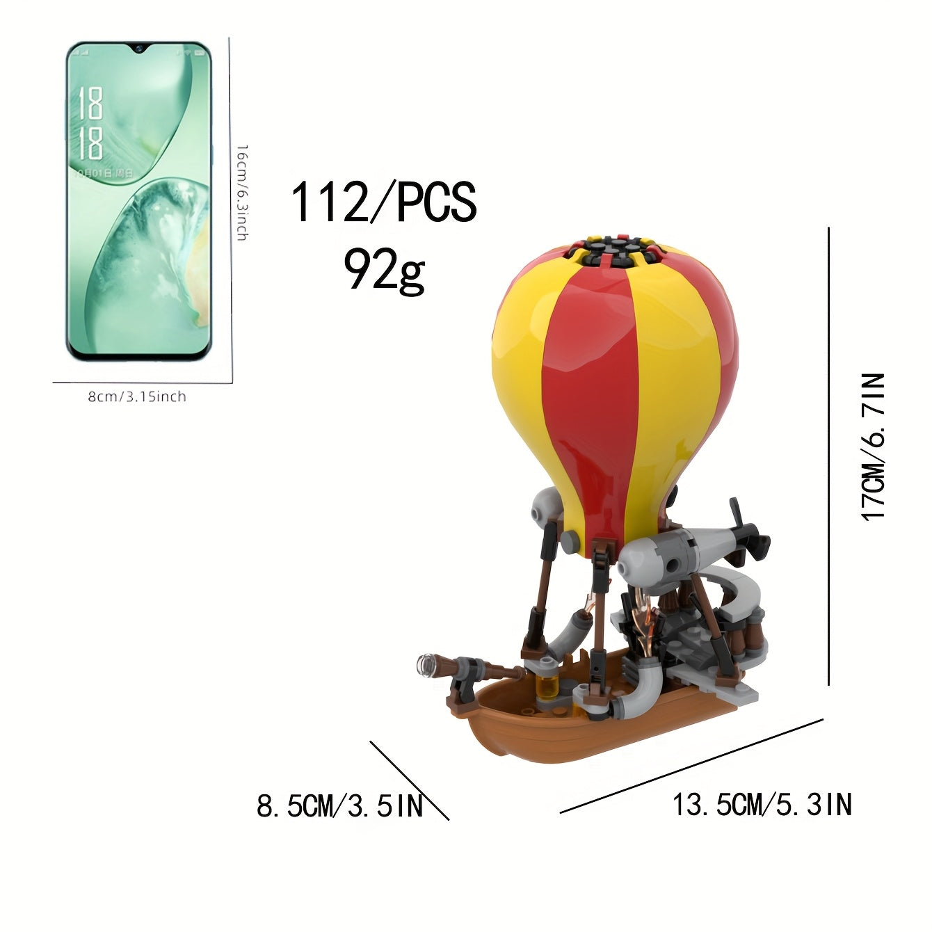 Hot Air Balloon Spaceship Building Blocks Toy 112pcs
