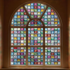 Square Geometric Crescent Privacy Glass Film Semi Transparent Sun Protection