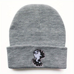 Y2K Cartoon Beanie Ghost Mermaid Embroidered Knitted Hat Unisex