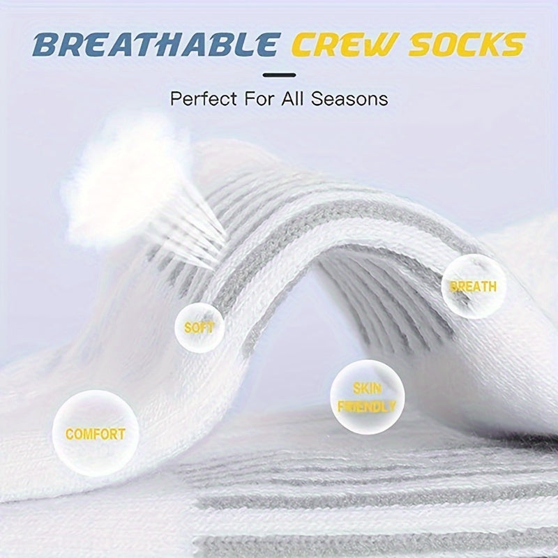 Men's Sports Crew Socks Cotton Cushioning Socks