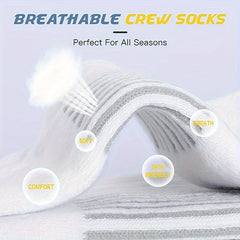 5 Pairs Cotton Basketball Sports Crew Socks US7 10 5
