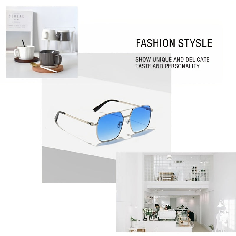 Square Women's Sunglasses Metal Big Frame Sun Glasses Women Retro