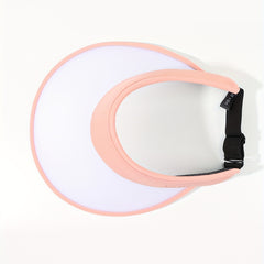 Pink Photochromic Visor Hat Wide Brim Foldable PVC Sun Hat UV Protection