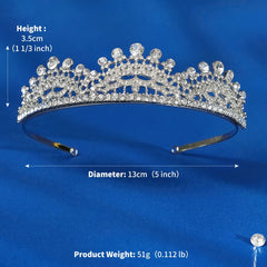 Baroque Wedding Crown and Queen Crowns Rhinestone Bridal Tiara