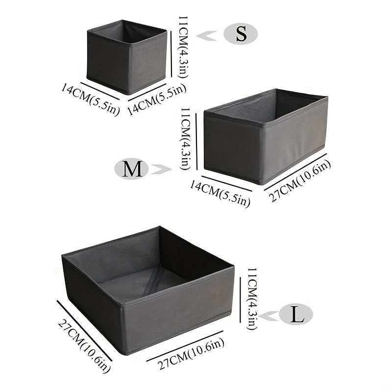 3 Pcs Solid Clothes Storage Box Foldable Organizer