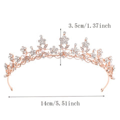 Vintage Golden Bride Queen Crown Princess Headwear Rhinestone Headband