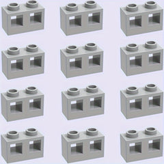 12pcs Building Blocks Set 1x2 High Wall Bricks with Dual Studs