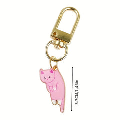 6pcs Cartoon Kitten Enamel Keychain Animal Key Ring Cat Mom Gift