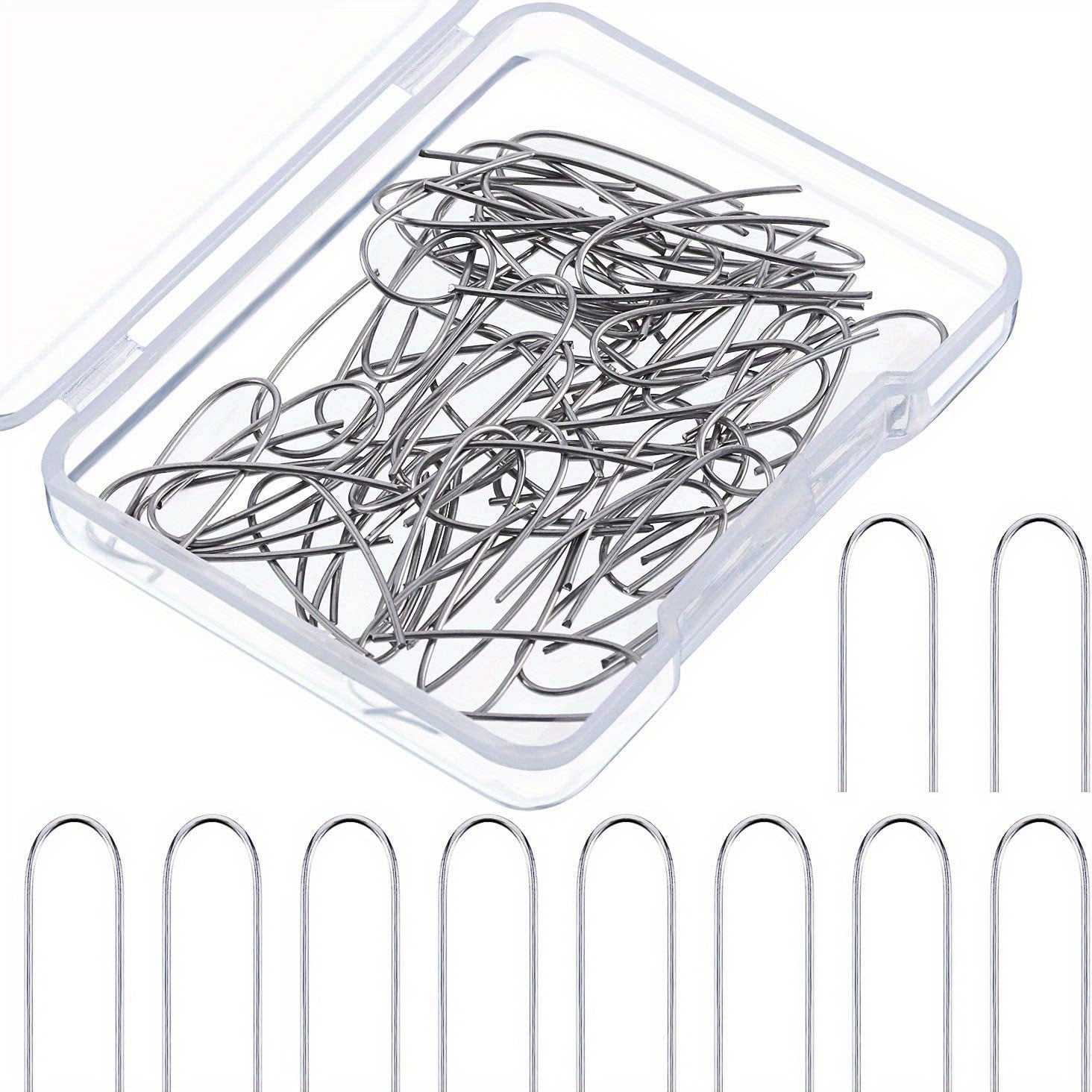 60pcs High Temp Wire Jump Ring U Hook Pendant Ceramic Trim Glass Fuse w/ Storage