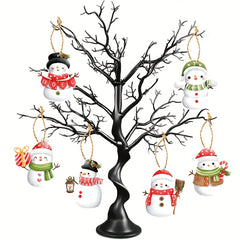 6pcs Snowman Christmas Tree Ornaments - Cute Winter Decor