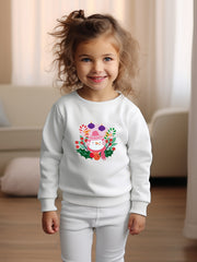 Cartoon Snowman Graphic Crew Neck Long Sleeve Sweatshirt Kids Christmas Gift