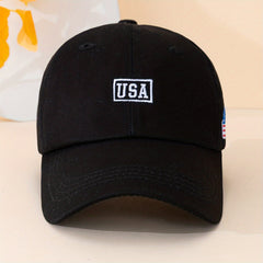 Flag Embroidery Baseball Cap Solid Sun Hat Unisex Golf Dad
