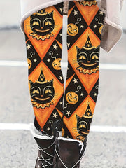Halloween Print Skinny Leggings Elastic Waist Stretchy Leggings