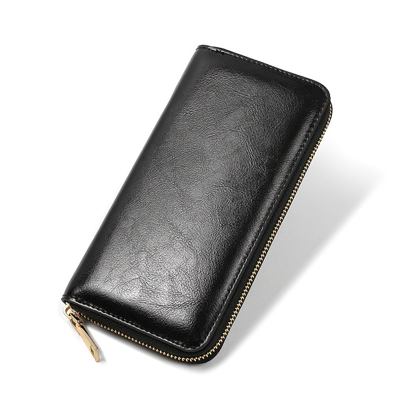 VARBEDER Long Wallet Zip Closure Wrist Strap Pockets Casual Style Envelope