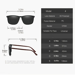 Square Polarized Sunglasses Lightproof UV400
