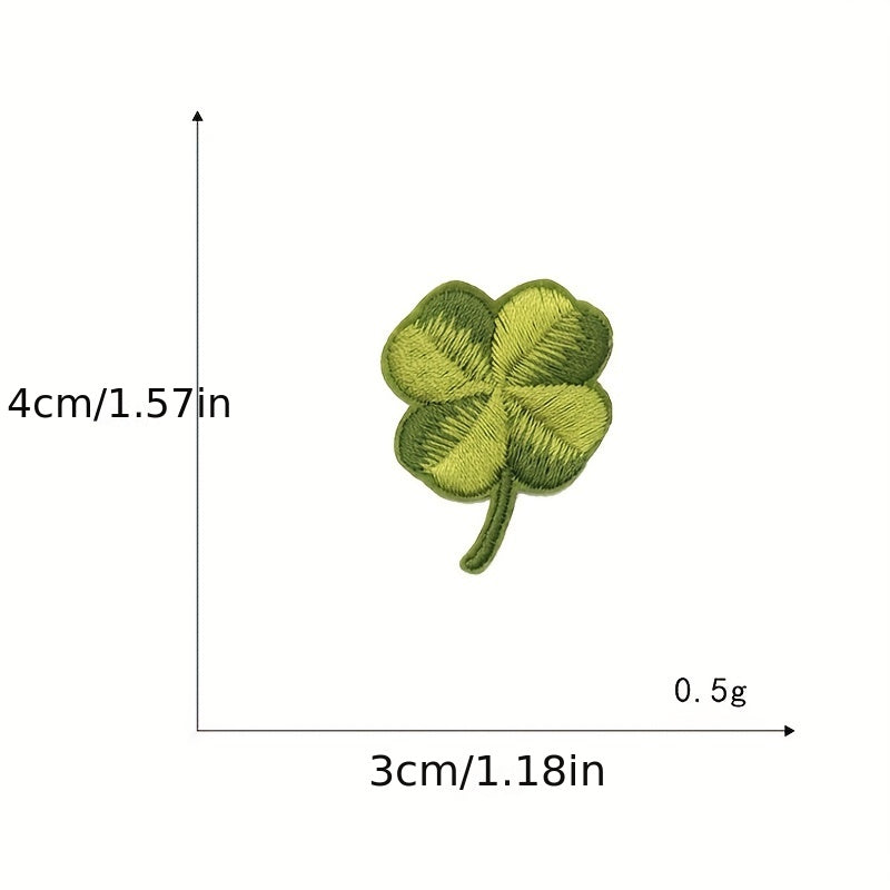 10pcs Clover Patches Iron On Heat Patches For Jackets Sew On Patches