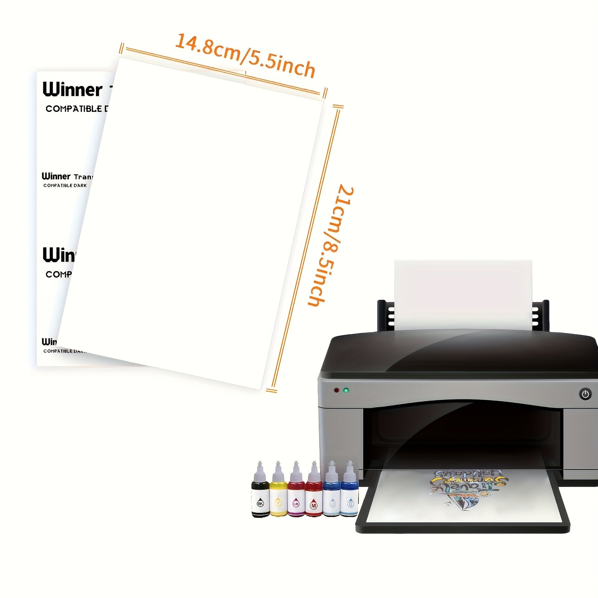 50 Laser No Cut Dark Thermal Transfer Paper A5 10 Sheets