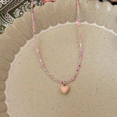Y2K Candy Chain Beads Necklace Colorful Clavicle Love Summer Jewelry Gift
