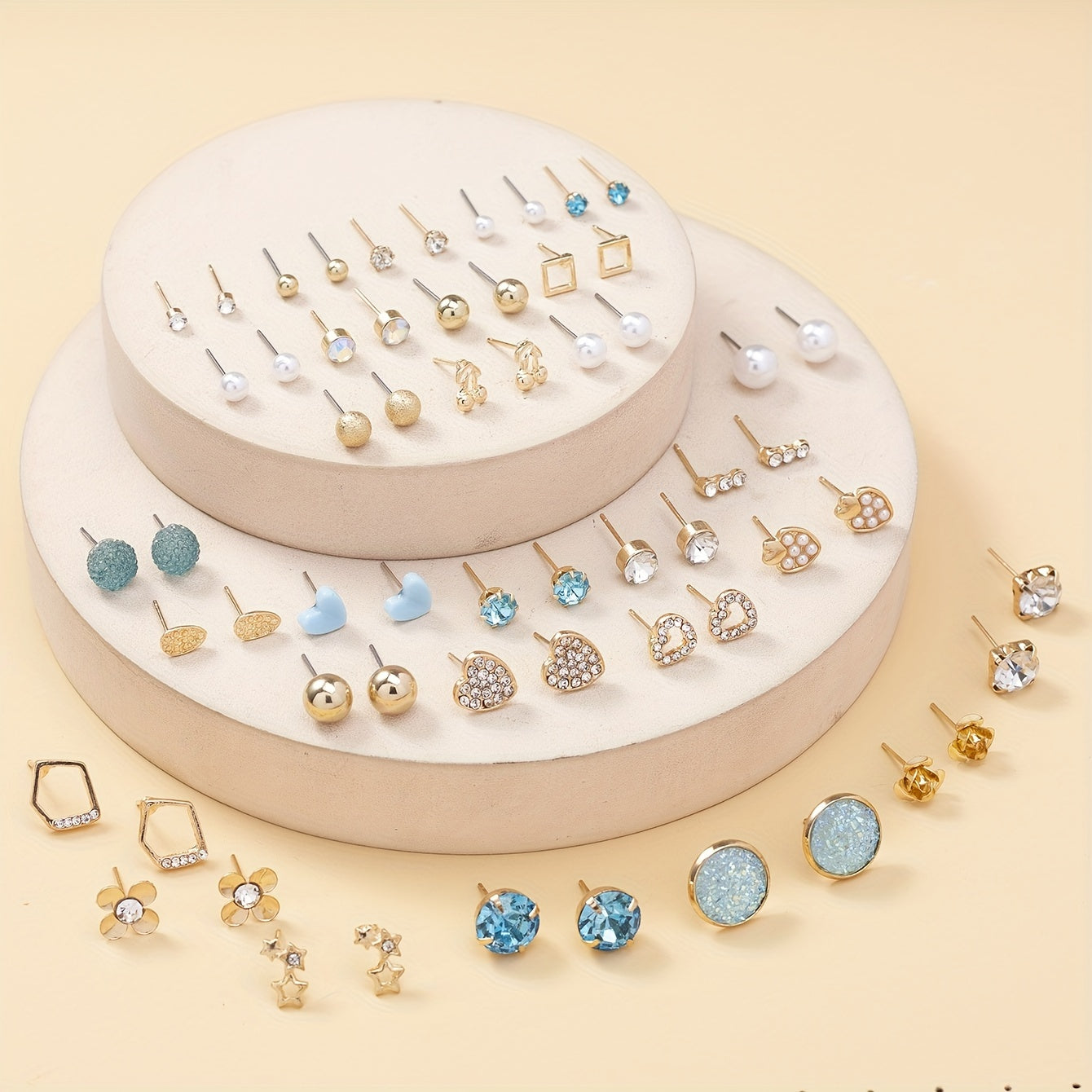30 Pairs Assorted Heart Cherry Alloy Earrings Set for Women Girls