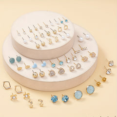 30 Pairs Assorted Heart Cherry Alloy Earrings Set for Women Girls