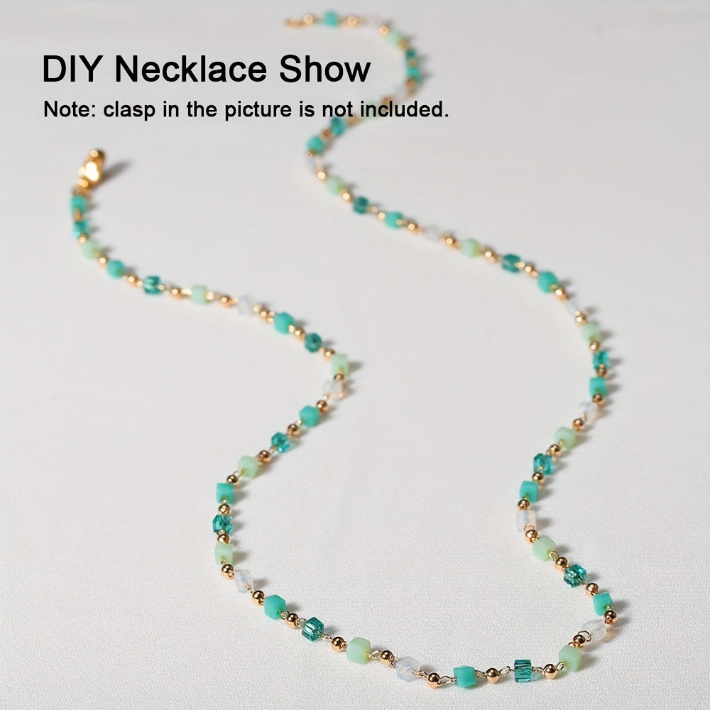 Boho Bead Chains for Necklace Choker DIY Green Beads