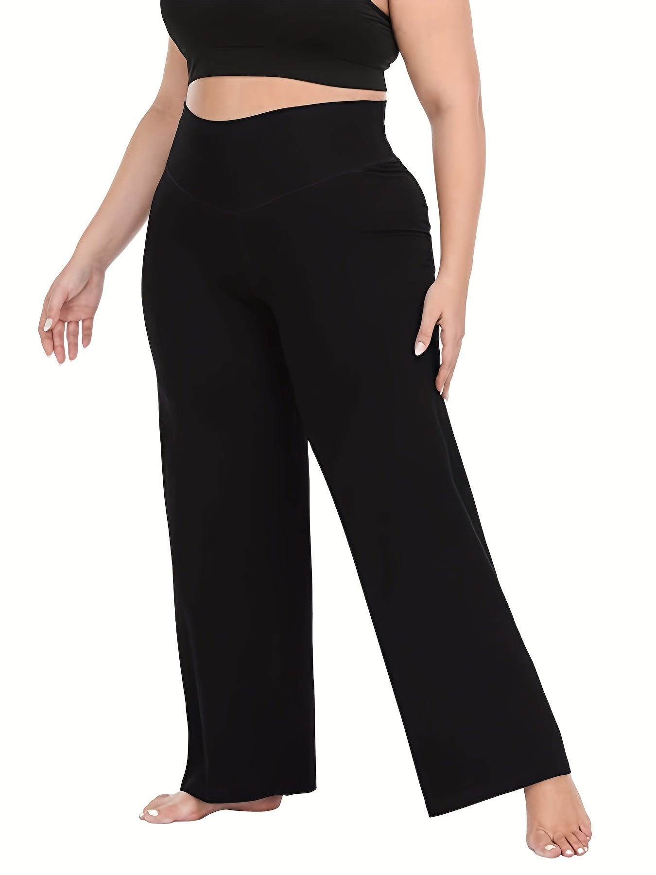  Wide Leg Yogo Pants with High Stretch Waistband