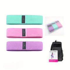 3pcs Non-slip Fabric Resistance Bands Set for Hip Lifting Strength Training