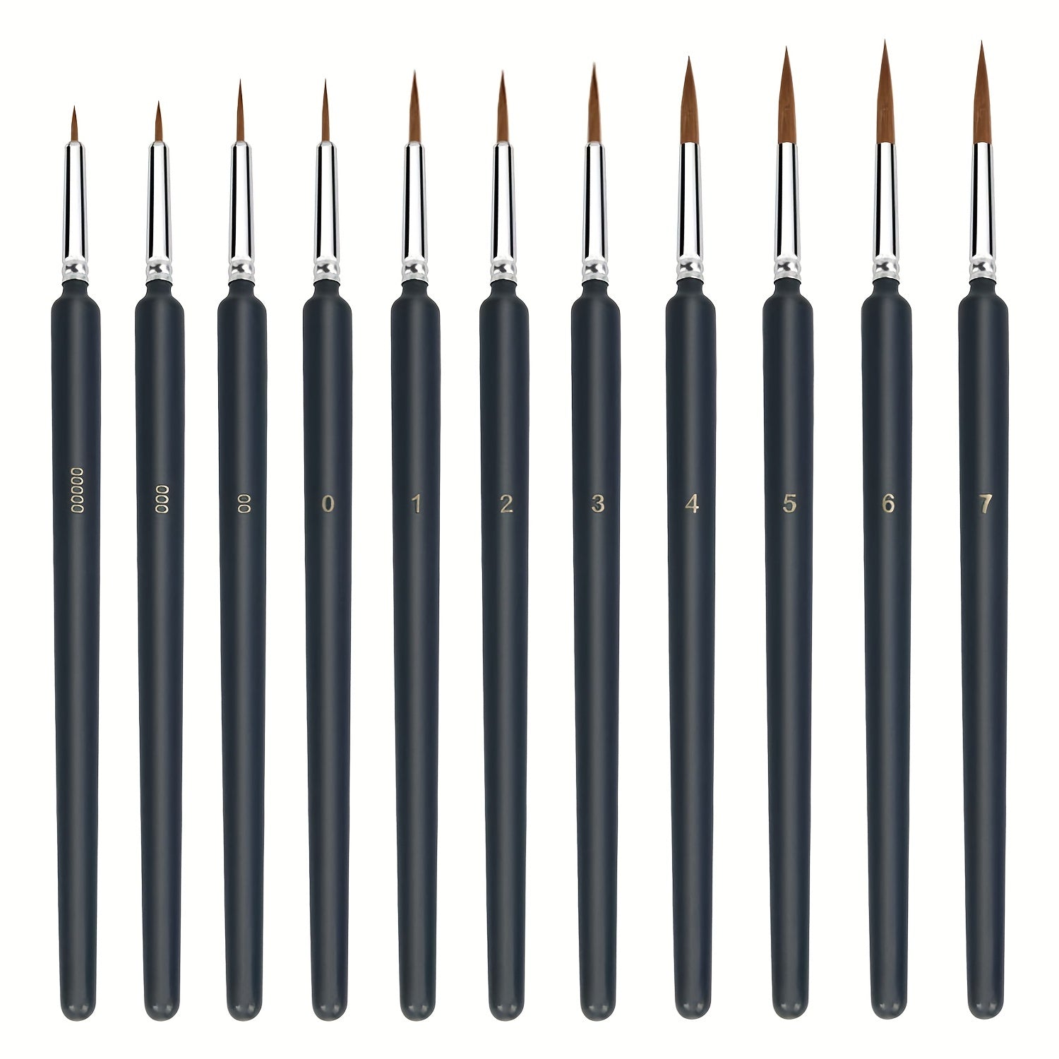 11 Micro Brushes Fine Detail Nib Brush Set With Ergonomic Handle