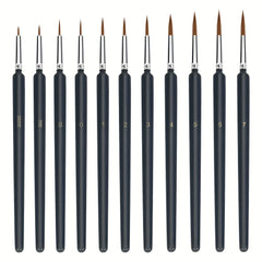 11 Micro Brushes Fine Detail Nib Brush Set With Ergonomic Handle