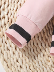 Baby Girls Block Stand Collar Sports Coat