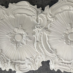 Modern Carved Round Gypsum Ceiling Lamp Holder