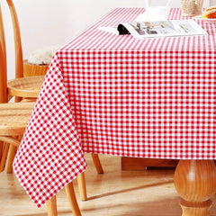 Summer Plaid Tablecloth Red, Rectangular Cover for Weddings, Durable