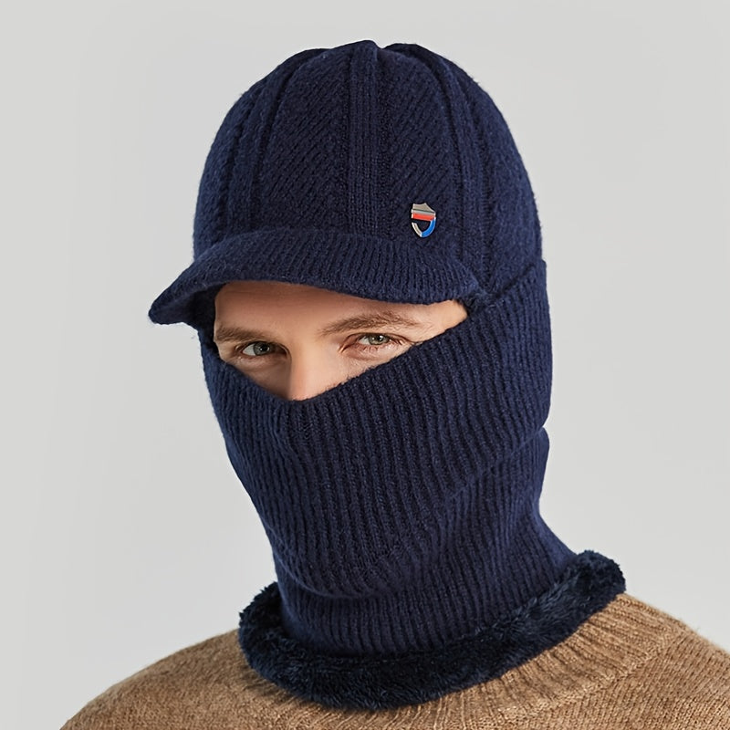 Vintage Men's Winter Sweater Hat Anti Cold Windproof Ear Protection Knit Cap