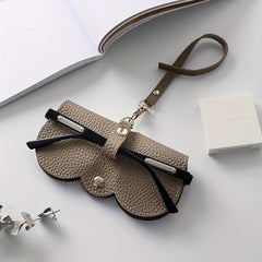 Lychee Embossed Glasses Bag PU Leather Sunglasses Cover