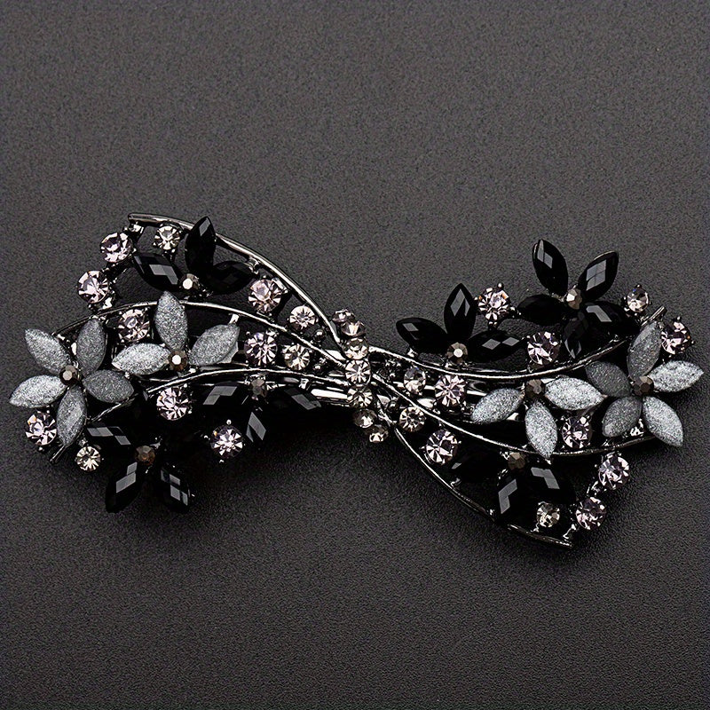 Retro Floral Hair Clip Rhinestone Daisies Barrette