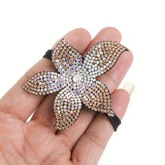 Women's Rhinestone Flower Resin Hair Tie Elastic Hair Rope