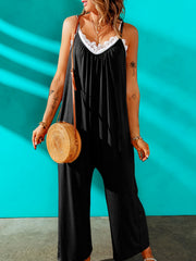 Summer Pocket Cami Jumpsuit Casual Backless Loose Jumpsuit