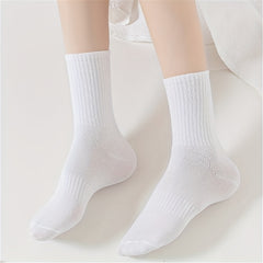 20 Pairs Women's Solid Mid Tube Socks