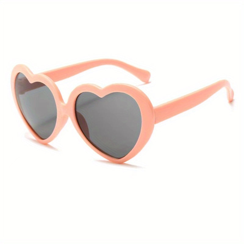 Girls Sweet Heart Shaped Frame Sunglasses UV Protection Sunshade Summer