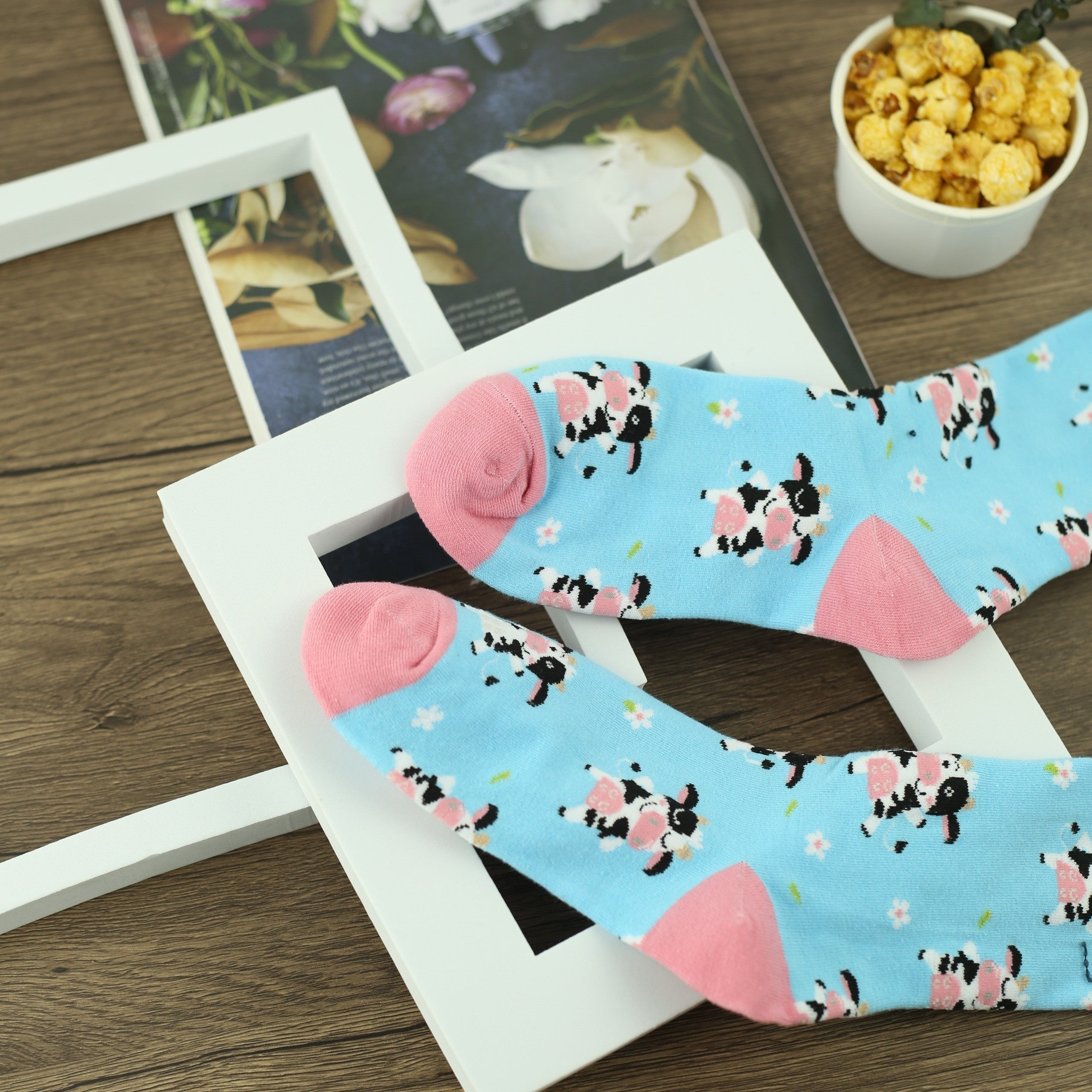 Cow Print Mid Tube Socks for Women