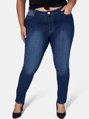 High Rise Button Fly Stretch Skinny Jeans