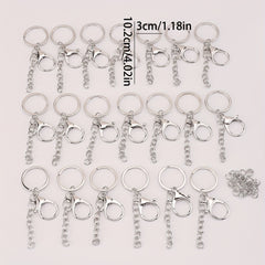 20pcs Chain Keychain With Lobster Key Ring Keychain Accessories