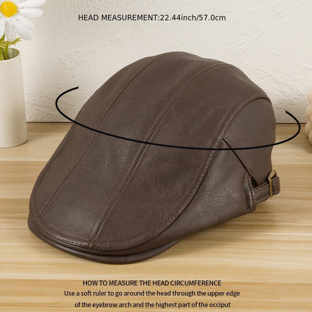 Newsboy Hat Women Autumn Winter Cowhide Solid Unisex Man Hat