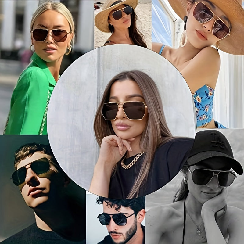 Top Bar Aviator Sunglasses Metal Frame Vintage Outdoor Eyewear