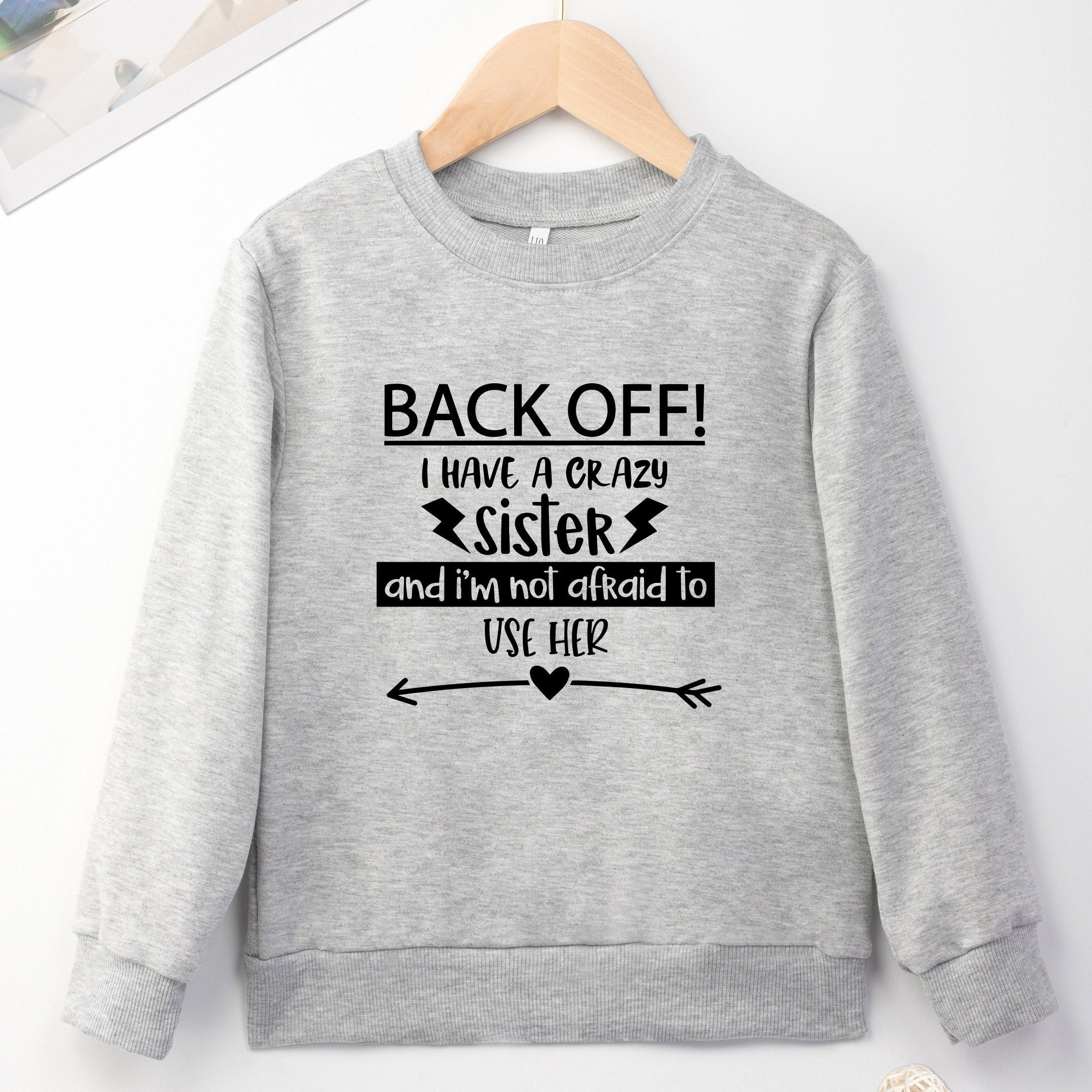 CRAZY SISTER Letter Print Boys Sweatshirt