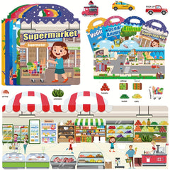 Reusable Sticker Book Vehicles & Animals Educational Toys