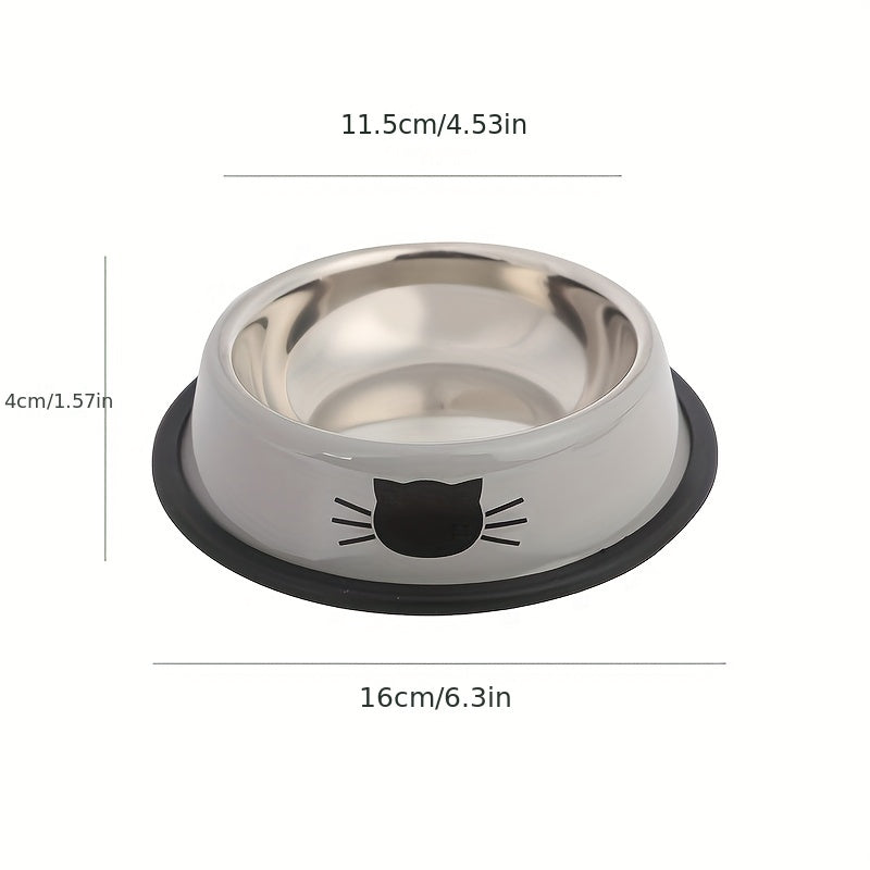 Stainless Steel Cat Bowl Non Slip Base Easy to Clean