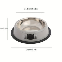 Stainless Steel Cat Bowl Non Slip Base Easy to Clean