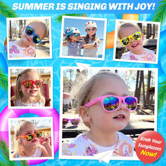 12 Kids' Neon Sunglasses UV400 Protection Pool Party Favors