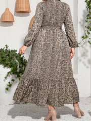  Ditsy Floral Print Lantern Sleeve Maxi Dress